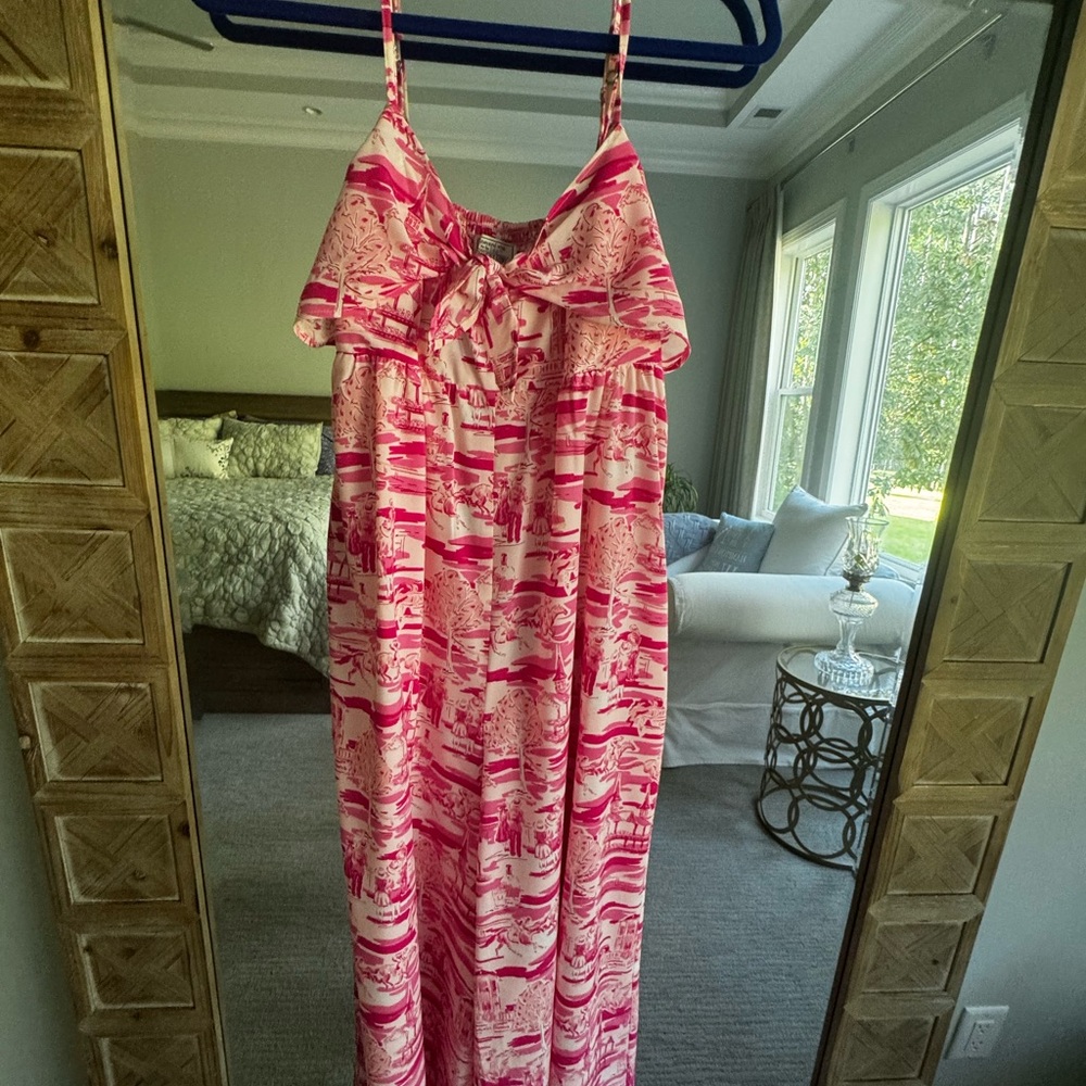 Vineyard Vines Kentucky Derby Pink and White Jumpsuit